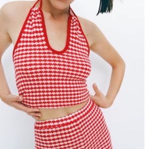 Zara - Plaid Knit Halter Top.